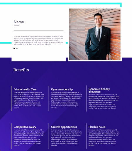Screenshot of a website used for sales.
