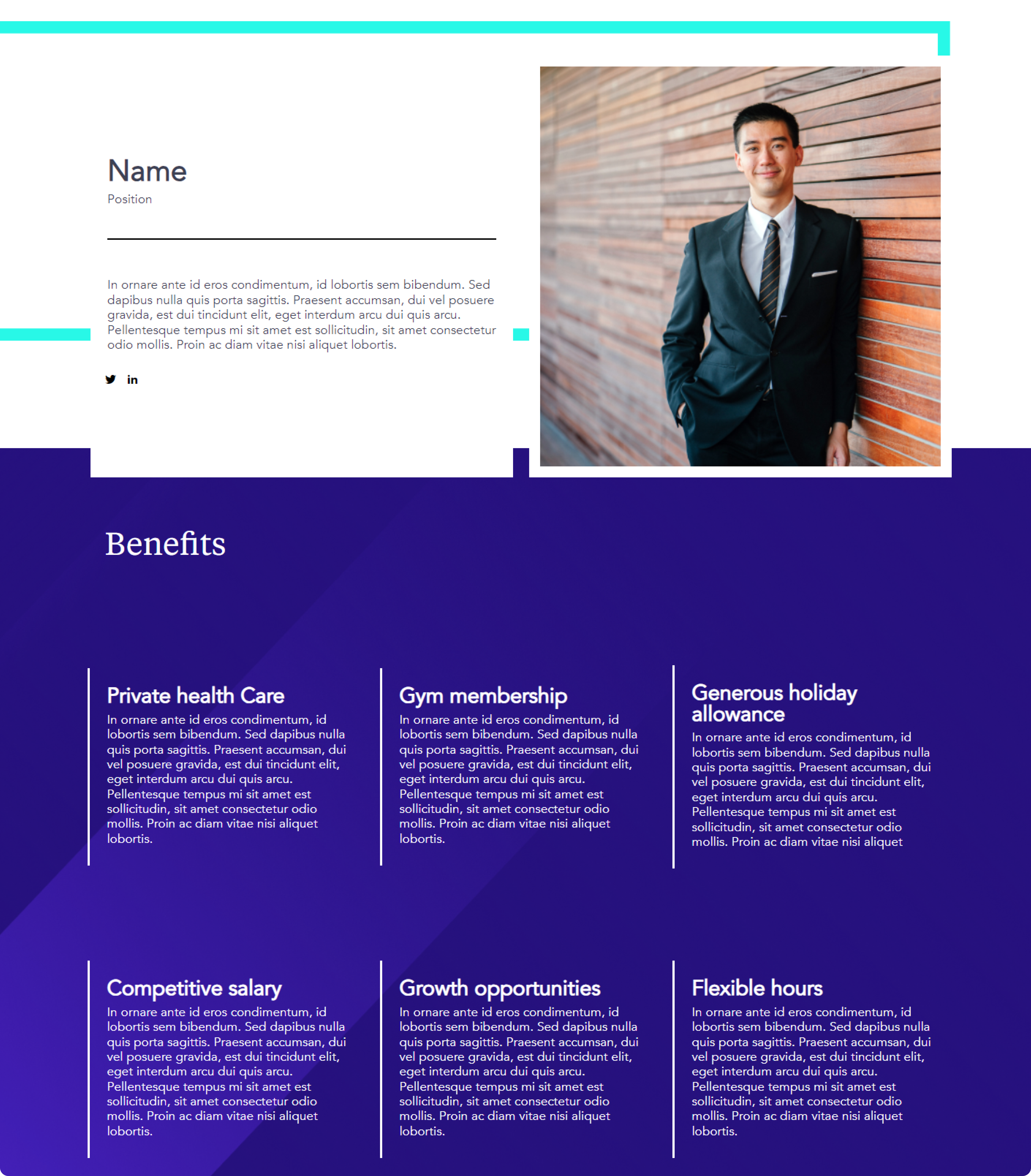 Screenshot of a website used for sales.
