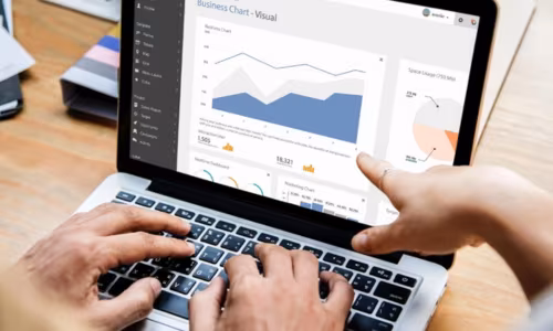 Office man working on a microsite