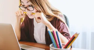 Lady stressed in work