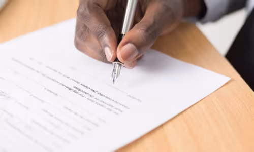 Signing a legal document