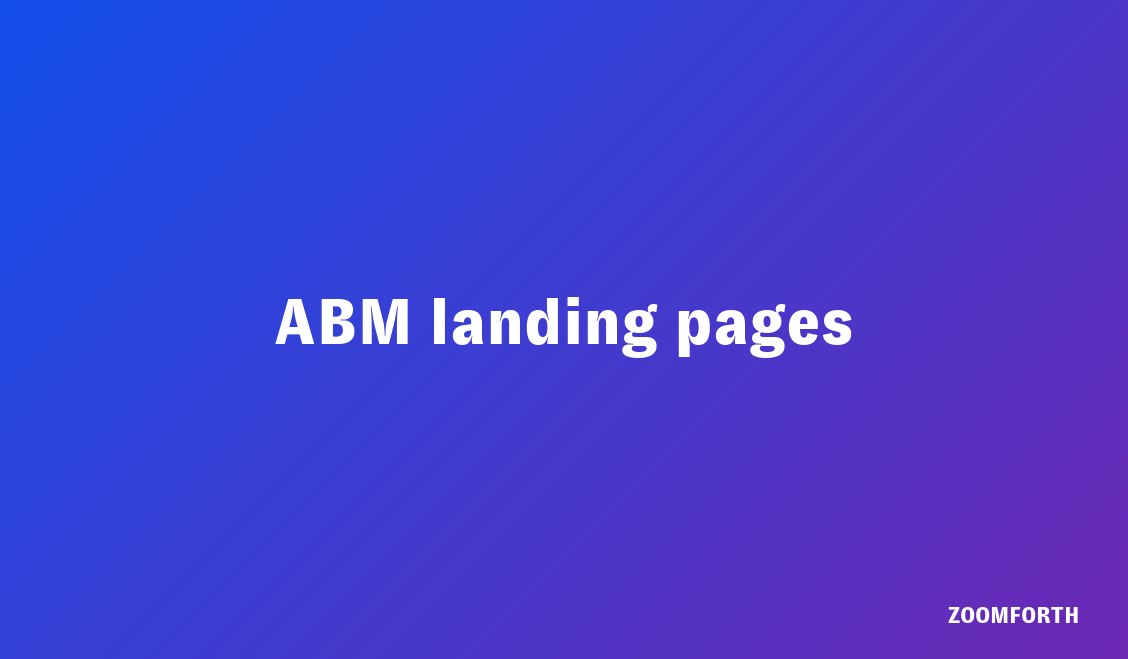 Personalized ABM landing page for a named target account shown on a laptop screen