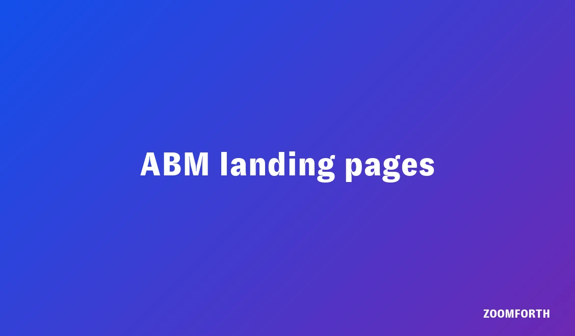 Personalized ABM landing page for a named target account shown on a laptop screen