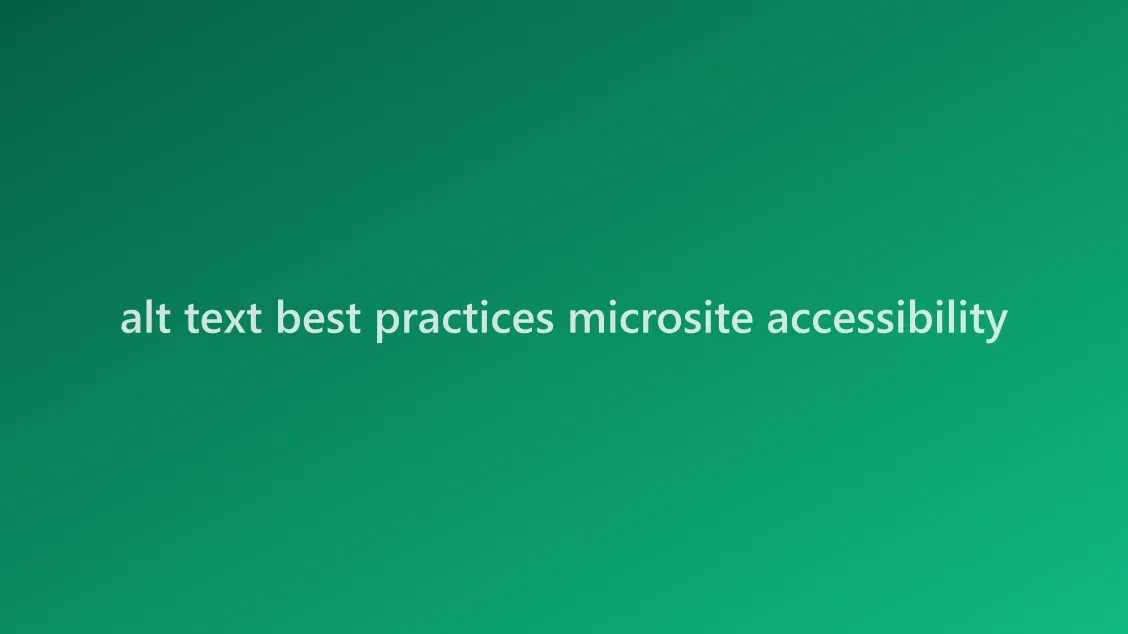 Microsite accessibility settings showing alt text input field for images