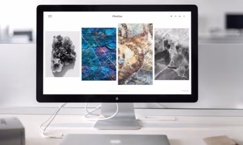 A computer mockup showing a microsite