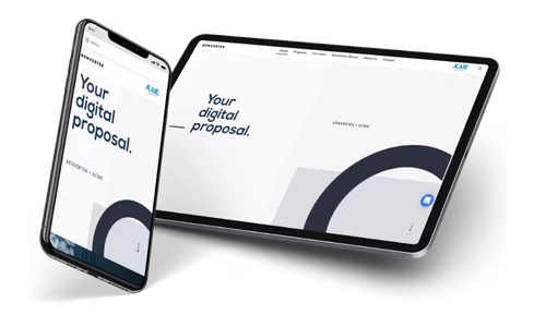 Mockup with a microsite proposal model