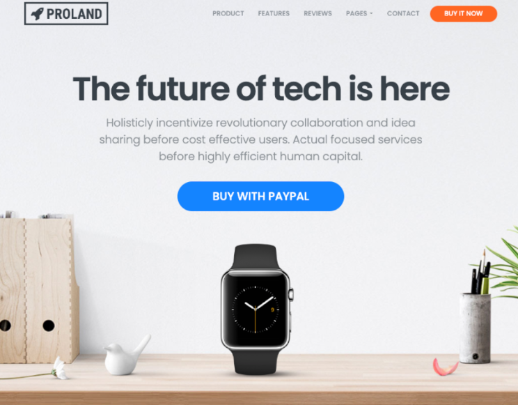 Proland Landing page