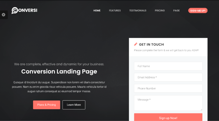 Convertion Landing page