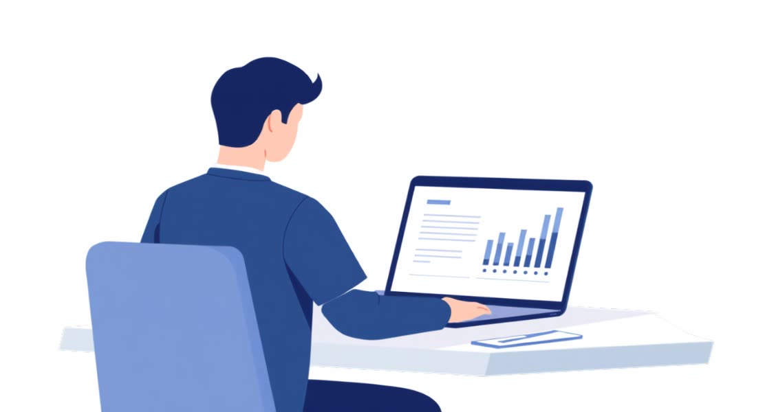 Professional reviewing proposal engagement analytics after sending a customized template