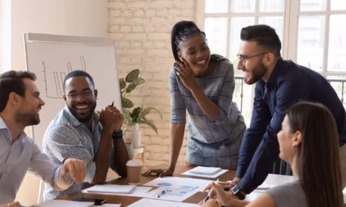 Sales team working