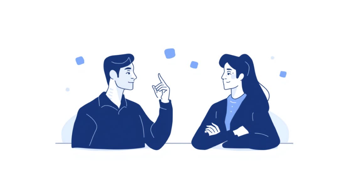 Two sales professionals agreeing on the terms of a conversation before it starts