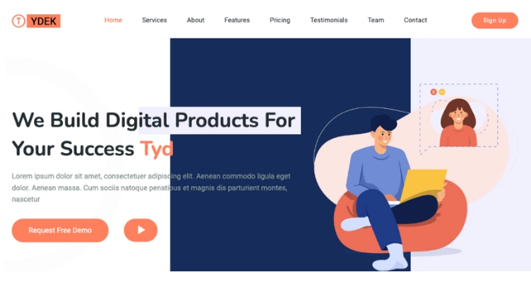 Ydek Landing page