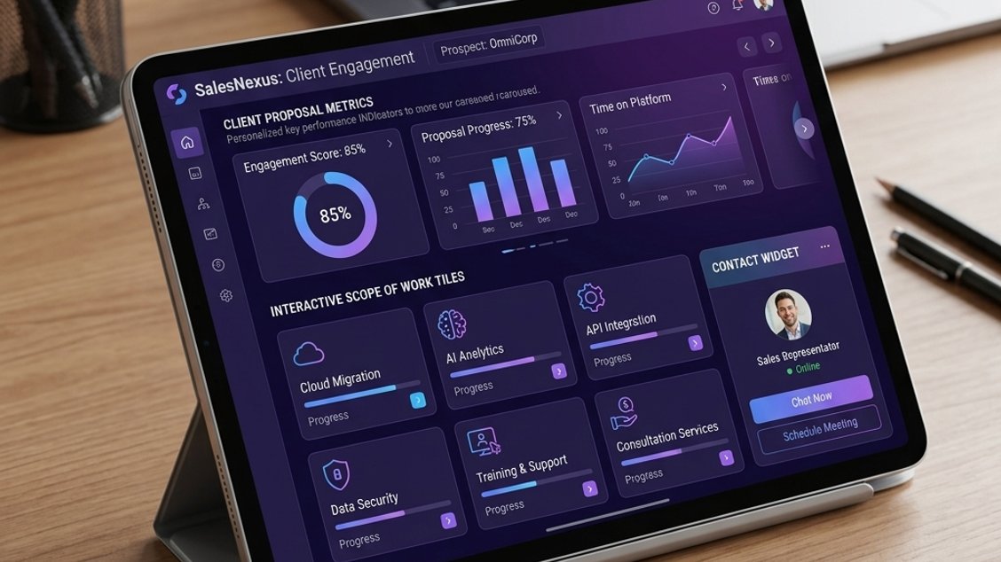 Digital sales room example built with Zoomforth showing a branded B2B proposal layout