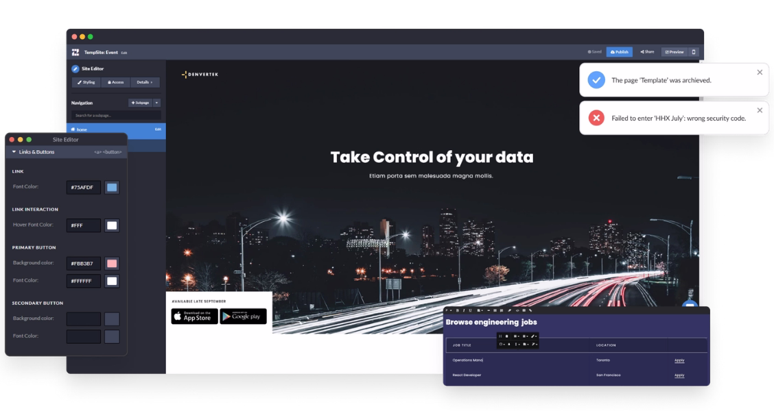 Mockup of site comparison between Zoomfort and Turtl