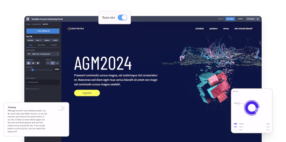 Mockup of site comparison between Canva and Zoomforth