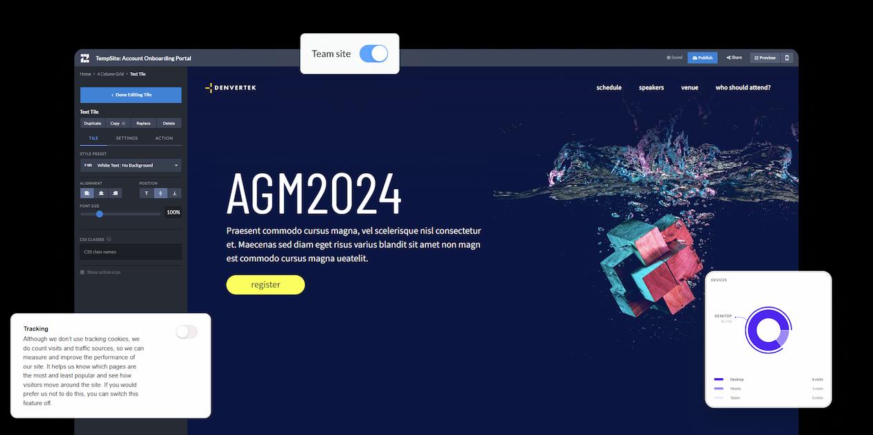 Mockup of site comparisons