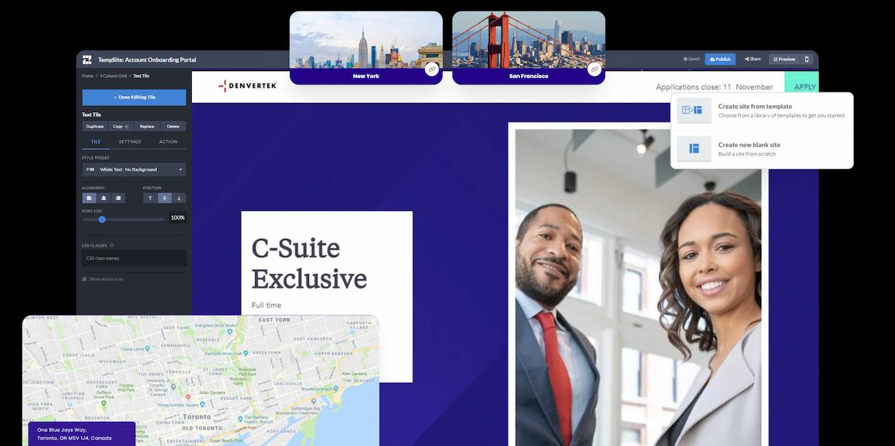 Mockup of site comparisons