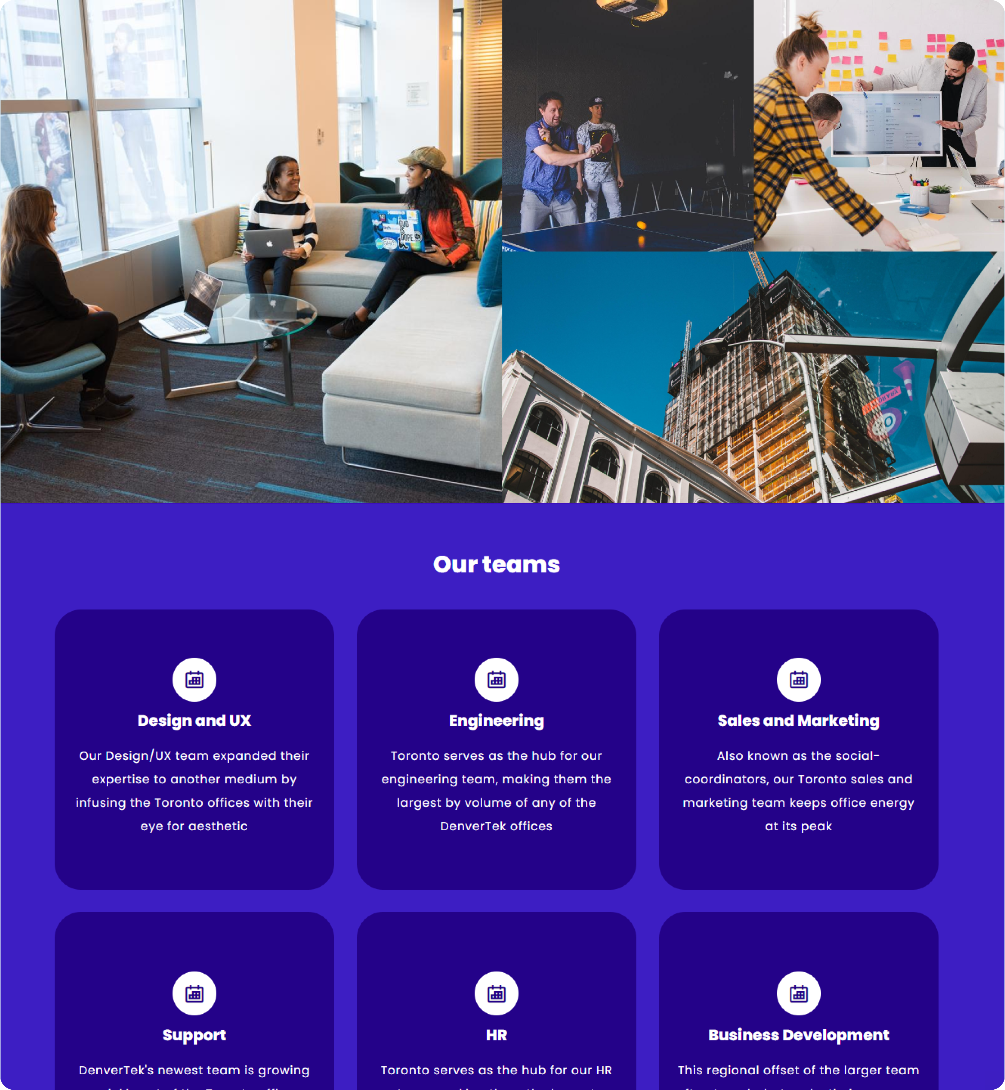 Screenshot of a website used for sales.