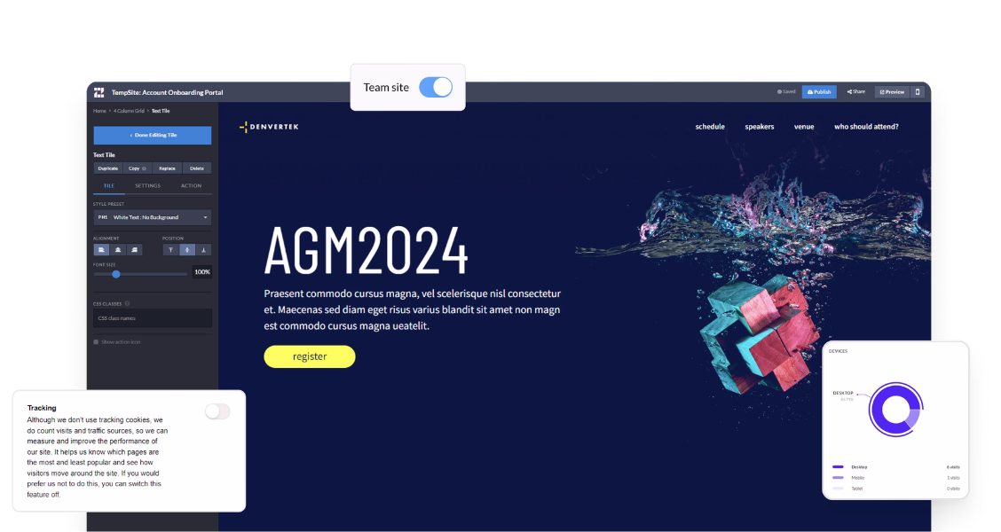 Screenshot of a Zoomforth microsite