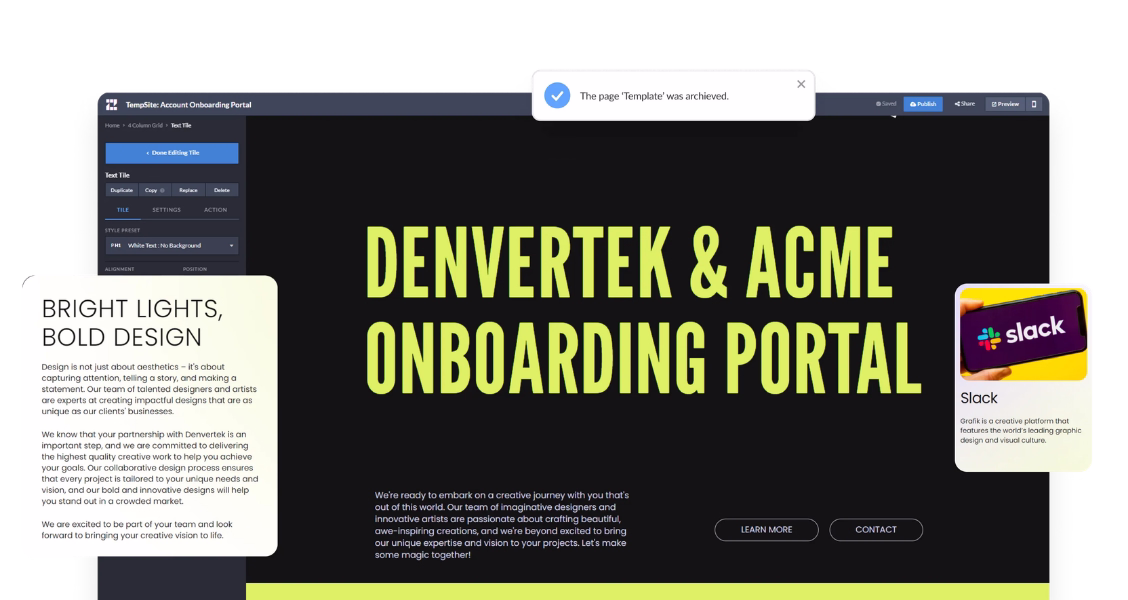 Customer success microsite example