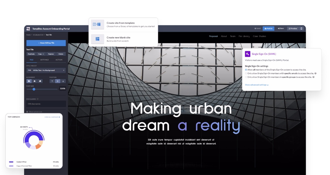 Screenshot of a Zoomforth microsite
