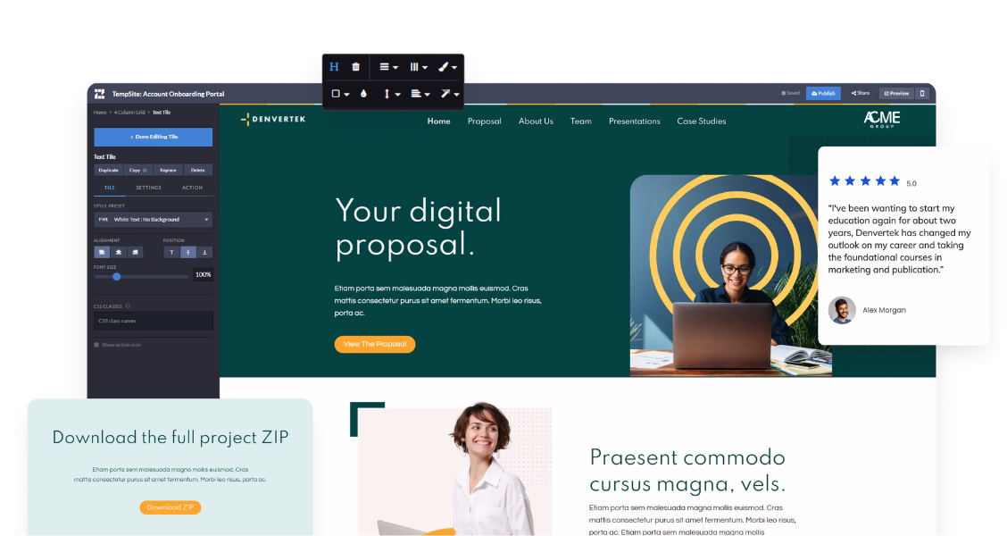 Screenshot of a Zoomforth microsite