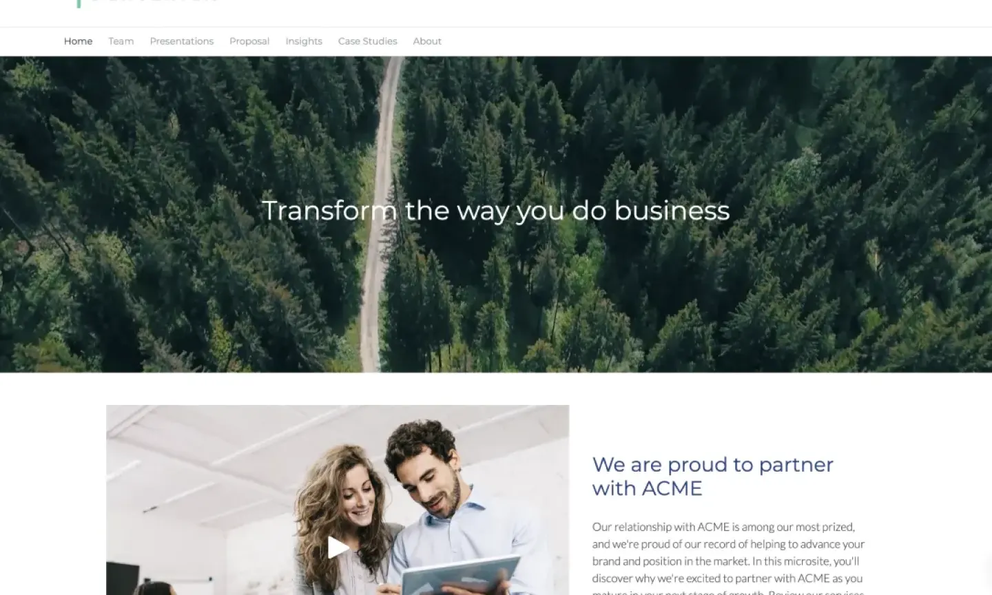 Newsletter web page