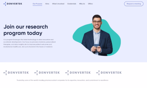 Screenshot of microsite template for Marketing