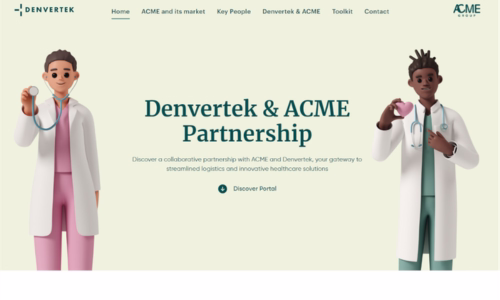 Screenshot of microsite template for Sales
