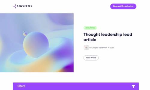 Screenshot of microsite template for Marketing