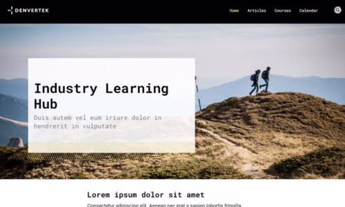 Screenshot of microsite template for Learning & Events