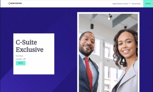 Screenshot of microsite template for Recruiting & onboarding