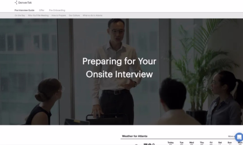Screenshot of microsite template for Recruiting & onboarding