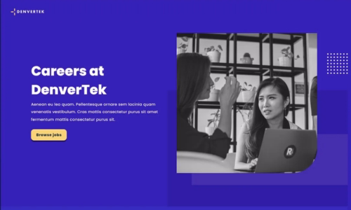 Screenshot of microsite template for Recruiting & onboarding