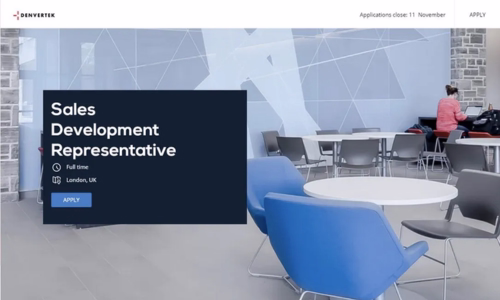 Screenshot of microsite template for Recruiting & onboarding