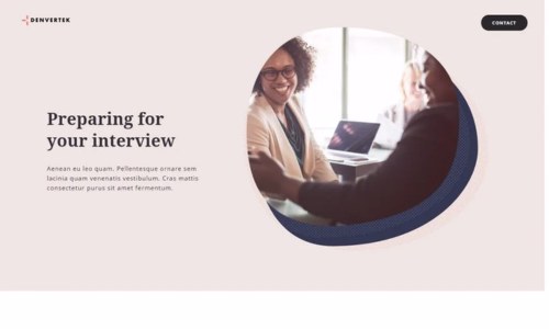 Screenshot of microsite template for Recruiting & onboarding