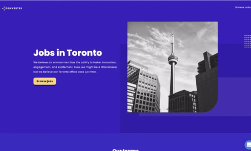 Screenshot of microsite template for Recruiting & onboarding