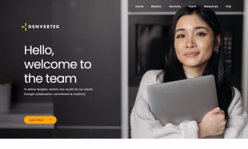 Screenshot of microsite template for Recruiting & onboarding