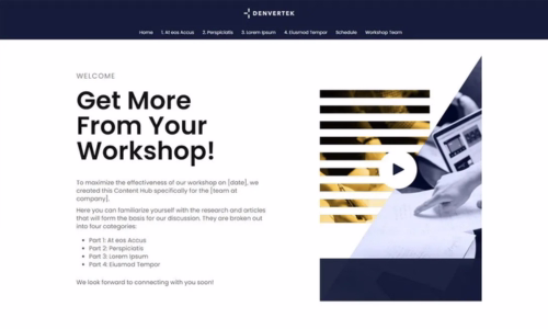 Screenshot of microsite template for Recruiting & onboarding