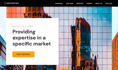 Screenshot of microsite template for Marketing