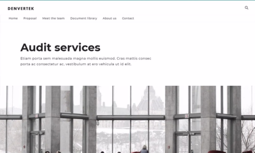 Screenshot of microsite template for Sales