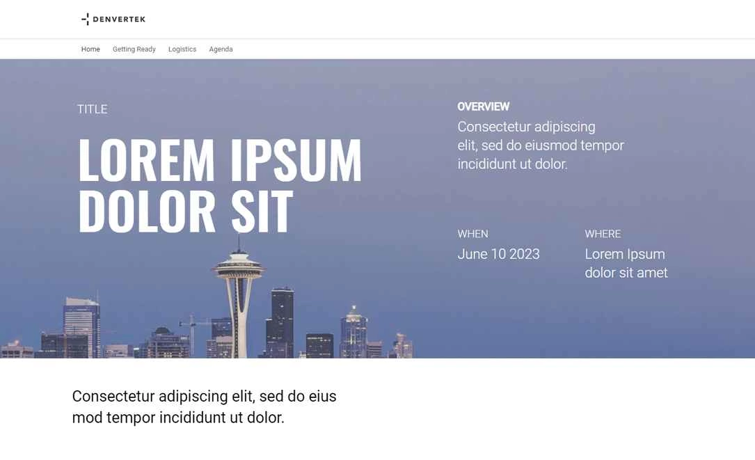 Marketing landing page