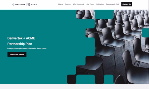 Screenshot of microsite template for Sales