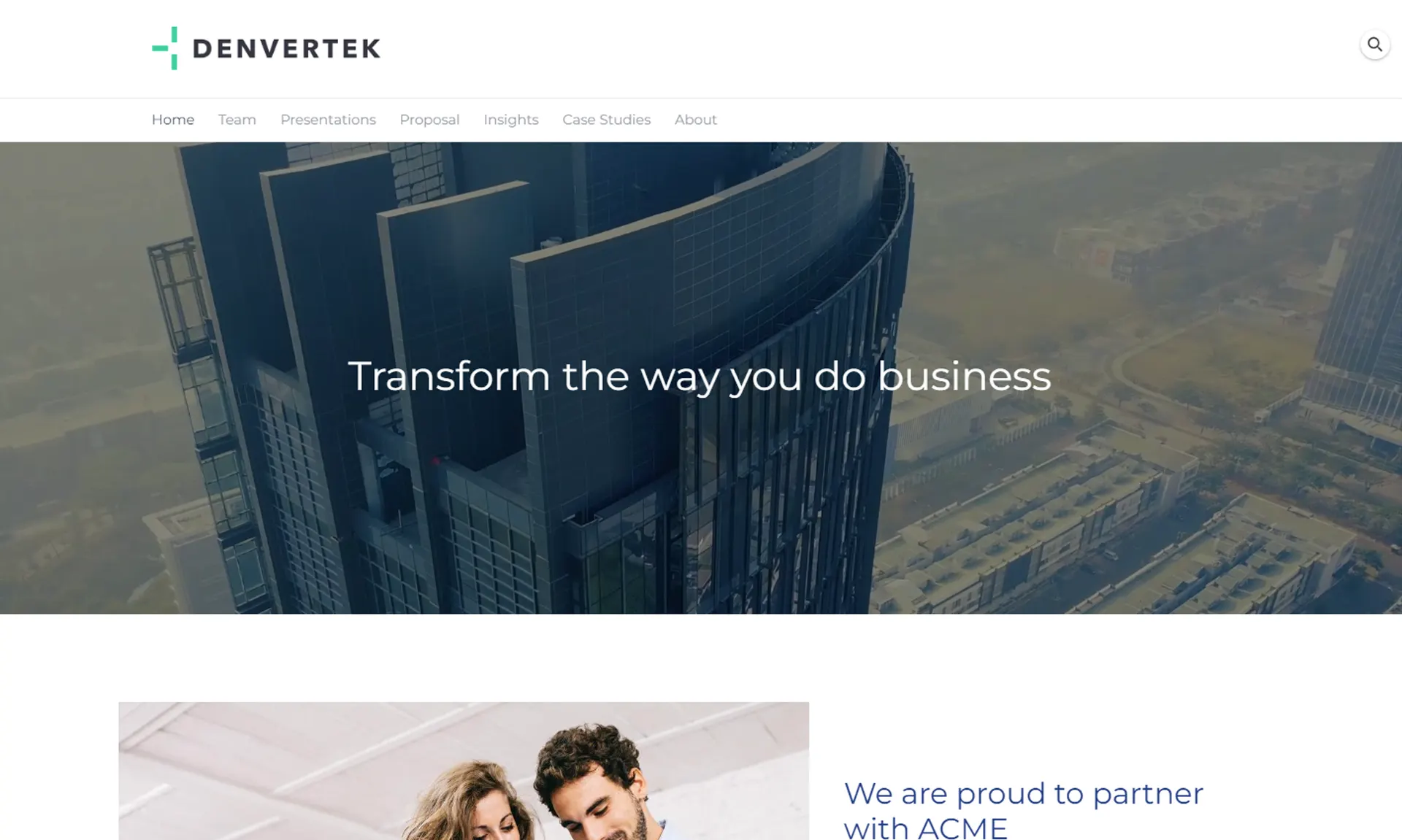 Presales microsite web page