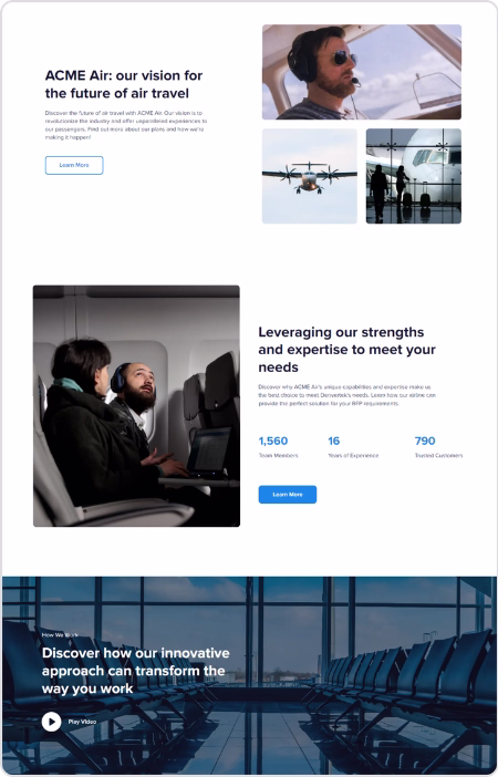 Screenshot of a website used for sales.