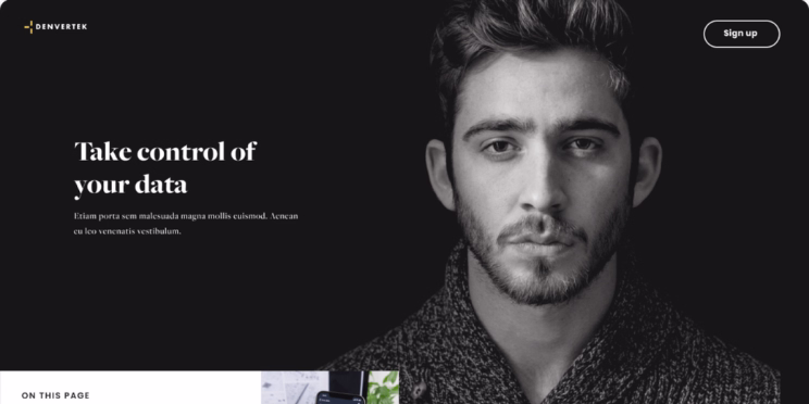 Sample microsite hero section