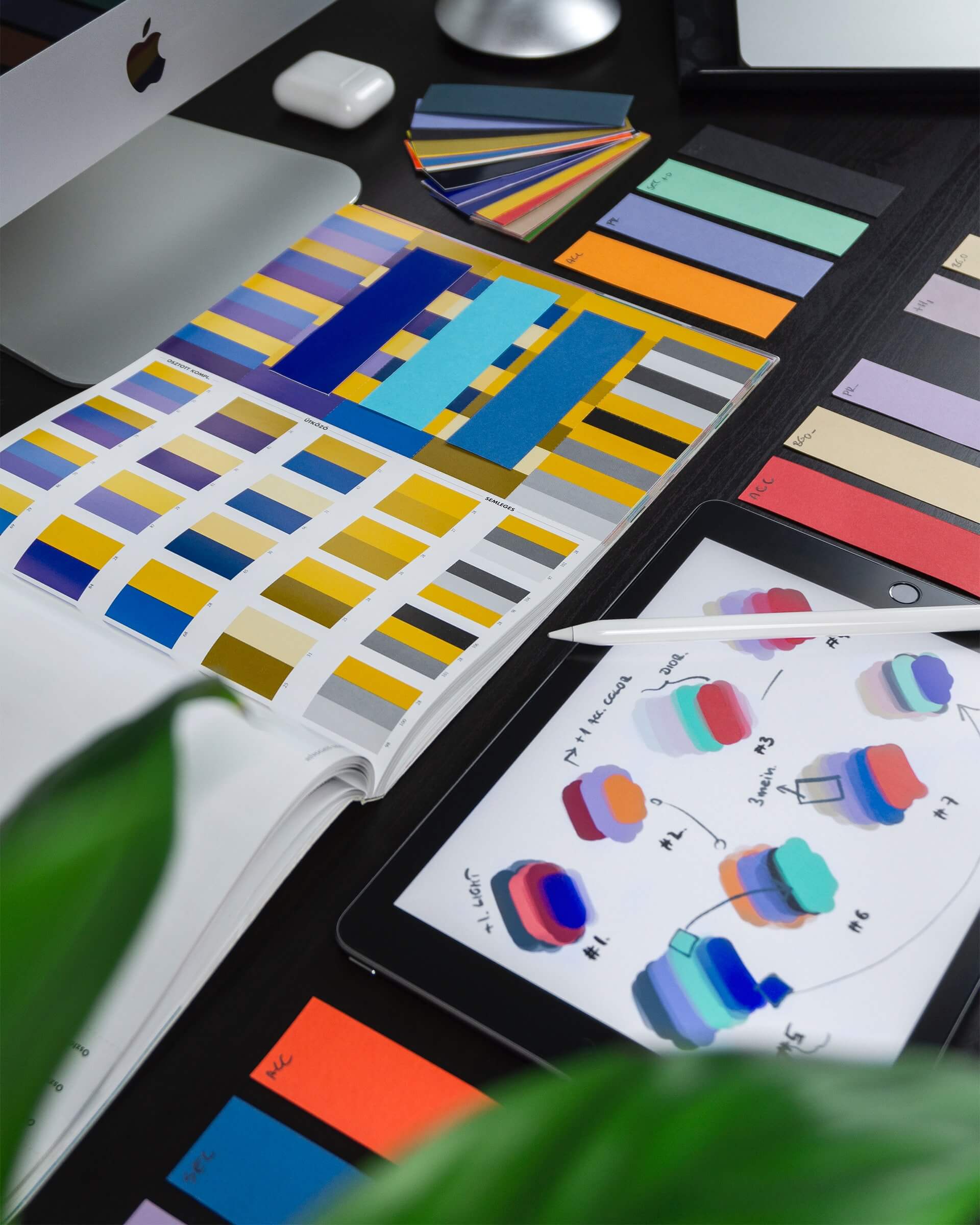 Selection of color charts.