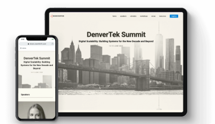 Zoomforth client portal microsite mobile and desktop preview screens