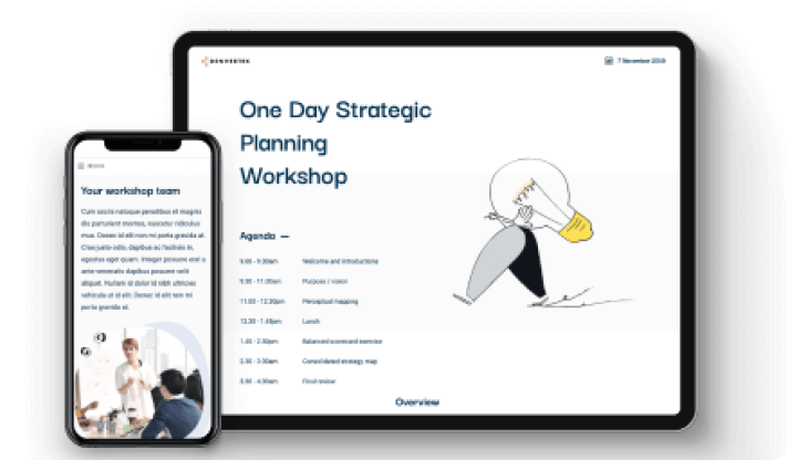 Zoomforth microsite mobile and desktop preview screens