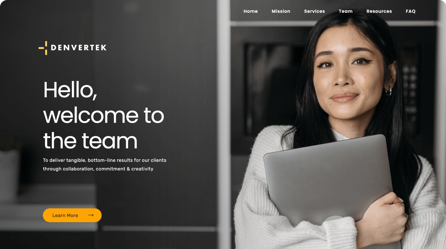 Screenshot of recruitment microsite